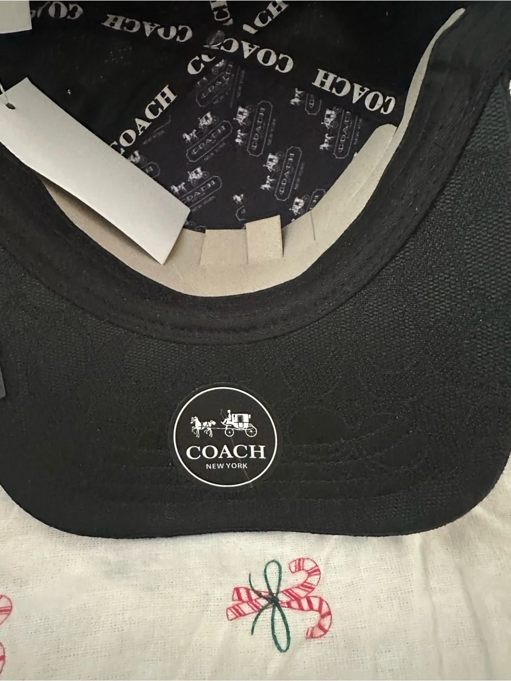 Coach Black Signature Jacquard Baseball Cap
